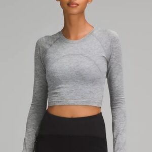 lululemon athletica Heather Gray Crop Top